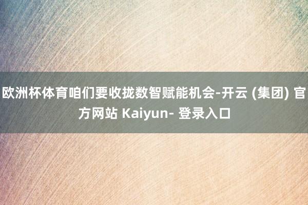 欧洲杯体育咱们要收拢数智赋能机会-开云 (集团) 官方网站 Kaiyun- 登录入口