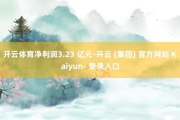 开云体育净利润3.23 亿元-开云 (集团) 官方网站 Kaiyun- 登录入口