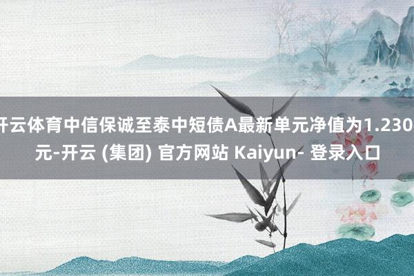 开云体育中信保诚至泰中短债A最新单元净值为1.2304元-开云 (集团) 官方网站 Kaiyun- 登录入口