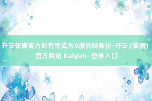 开云体育赛力斯有望成为A股的特斯拉-开云 (集团) 官方网站 Kaiyun- 登录入口