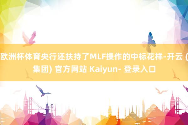 欧洲杯体育央行还扶持了MLF操作的中标花样-开云 (集团) 官方网站 Kaiyun- 登录入口